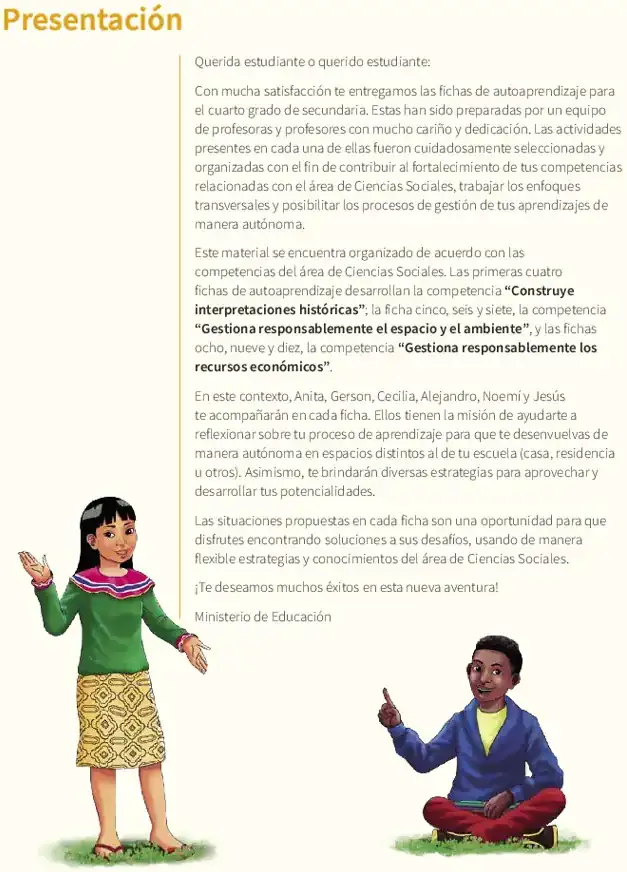 Página 2 de la vista previa de Ciencias Sociales 4: Fichas de autoaprendizaje a distancia