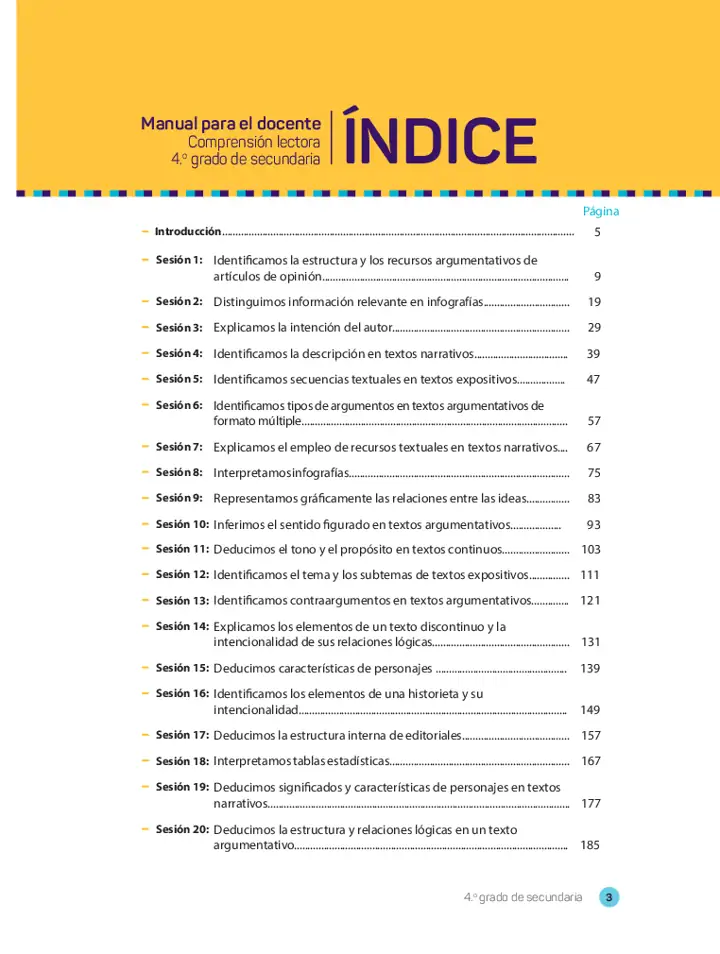 Página 2 de la vista previa de Comprensión lectora 4: Manual para el docente