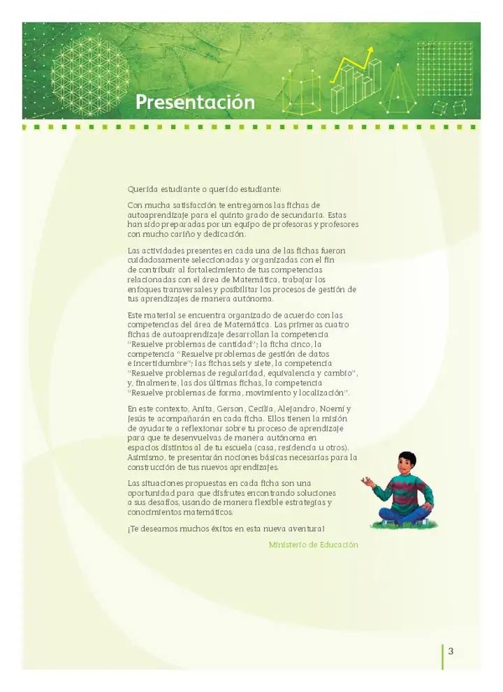 Página 2 de la vista previa de Matemática 5: Fichas de autoaprendizaje a distancia