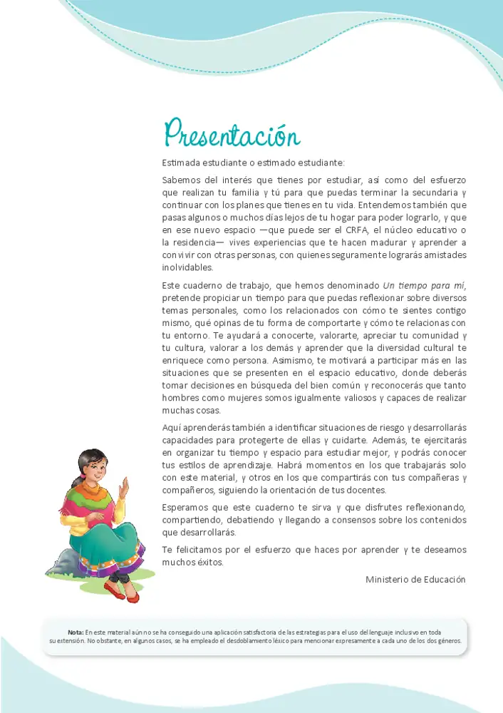 Página 2 de la vista previa de Un tiempo para mí 5: Cuaderno de trabajo de Tutoría