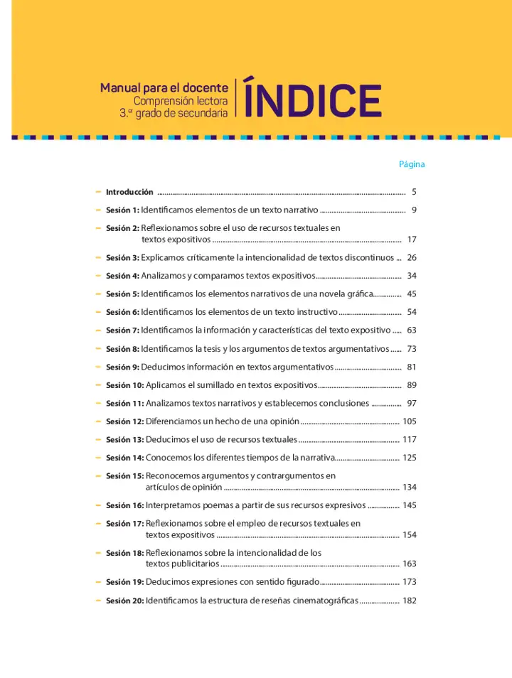 Página 2 de la vista previa de Comprensión lectora 3: Manual para el docente