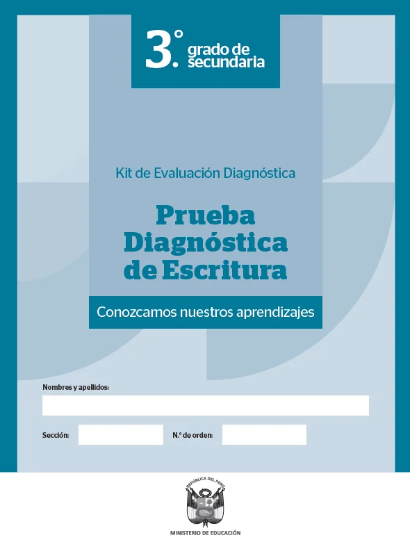 Prueba diagnóstica Escritura - Tercero de Secundaria