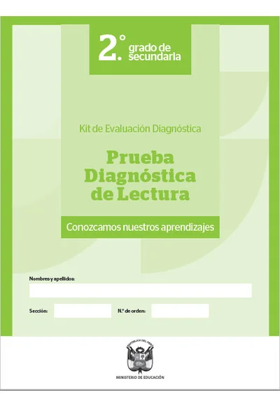 Prueba diagnóstica Lectura - Primero de Secundaria