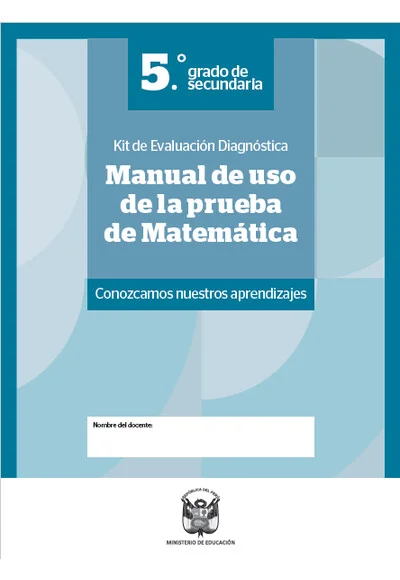 Prueba diagnóstica Matemática - Quinto de Secundaria